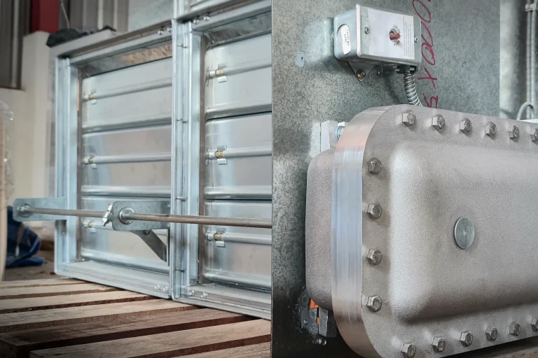 Fire damper installed within a commercial ventilation system